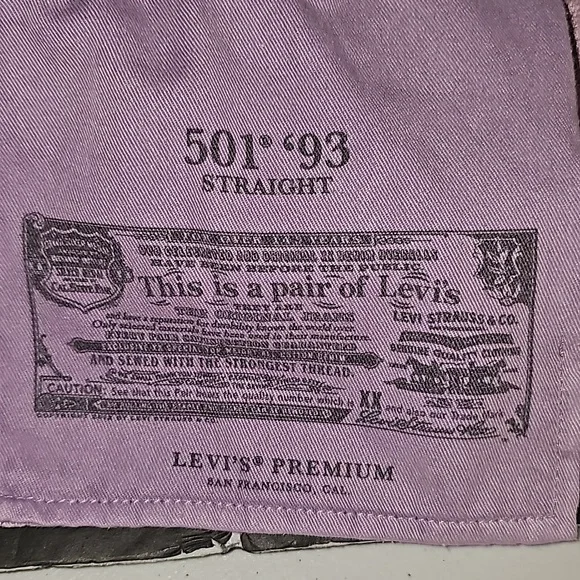 Levi’s 501 Baggy Lilac Purple Jean Shorts 36x9 Jorts Loose Skater Button Fly - Picture 8 of 16